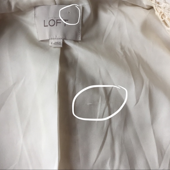 LOFT Cream Crochet Lace Blazer - Picture 9 of 12